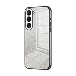 Per Samsung Galaxy S23 5G Custodia per telefono elettrolitico con polvere glitterata sfumata (nero)