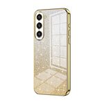 Custodia per telefono elettrolitico con polvere glitter sfumata per Samsung Galaxy S23+ 5G (oro)