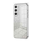 Custodia per telefono elettrolitico con polvere glitter sfumata per Samsung Galaxy S23+ 5G (Argento)