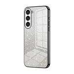 Per Samsung Galaxy S23+ 5G Custodia per telefono elettrolitico con polvere glitter sfumata (nero)