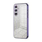 Per Samsung Galaxy S23 FE 5G Custodia per telefono elettrolitico con polvere glitterata sfumata (viola)