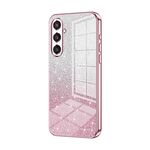 Per Samsung Galaxy S23 FE 5G Custodia per telefono elettrolitico con polvere glitterata sfumata (rosa)