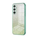 Per Samsung Galaxy S23 FE 5G Custodia per telefono elettrolitico con polvere glitterata sfumata (verde)