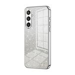 Per Samsung Galaxy S23 FE 5G Custodia per telefono elettrolitico con polvere glitter sfumata (Argento)
