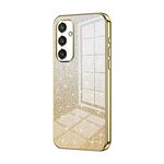 Custodia per telefono elettrolitico con polvere glitter sfumata per Samsung Galaxy S24 5G (oro)