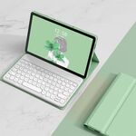 Per Lenovo Tab M10 Plus 10.6 3rd Gen 2022 YM-LX106 Custodia in pelle con tastiera per tablet Bluetooth staccabile con chiave rotonda senza mouse (verde Matcha)