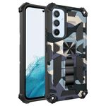 Per Samsung Galaxy A54 5G Camouflage Armor Antiurto TPU + Custodia protettiva magnetica per PC con supporto (azzurro)