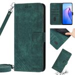 Per OPPO Reno5 5G e 4G / Find X3 Lite Skin Feel Custodia in pelle con motivo a strisce con cordino (verde)