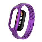 Per custodia in metallo integrata Xiaomi Mi Band 8 + cinturino a tre sfere (viola)