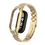 Per custodia in metallo integrata Xiaomi Mi Band 8 + cinturino per orologio a tre sfere (oro retrò)