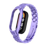 Per custodia in metallo integrata Xiaomi Mi Band 8 + cinturino per orologio a tre sfere (Hyun viola)