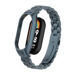 Per custodia in metallo integrata Xiaomi Mi Band 8 + cinturino per orologio a tre sfere (grigio titanio)
