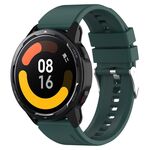 Cinturino in silicone con testa sporgente Fibbia argento per Samsung Galaxy Watch 42 mm 20 mm (verde scuro)