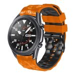 Per Huawei Watch 3 Cinturino in silicone bicolore da 22 mm con motivo calcio (arancione + nero)