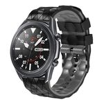 Per Huawei Watch 3 Pro 22mm Cinturino in silicone bicolore modello calcio (nero + grigio)