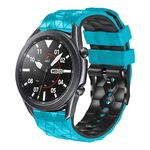 Per Huawei Watch 3 Pro 22mm Cinturino in silicone bicolore modello calcio (blu + nero)