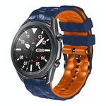 Per Huawei GT2 Pro 22mm Cinturino in silicone bicolore modello calcio (blu notte + arancione)