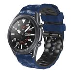 For Honor Magic Watch 2 46mm 22mm Cinturino in silicone bicolore modello calcio (blu notte + nero)