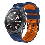 Per Amazfit Pace 22mm Modello di calcio Cinturino in silicone bicolore (blu notte + arancione)