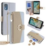 Custodia per telefono in pelle con trama crossbody Litchi per Nokia C02 TA-1522 (blu)
