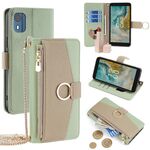 Custodia per telefono in pelle con trama crossbody Litchi per Nokia C02 TA-1522 (verde)