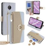 Custodia per telefono in pelle con trama crossbody Litchi per Nokia C10 / C20 (blu)