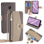 Custodia per telefono in pelle con trama crossbody Litchi per Nokia C10 / C20 (grigio)