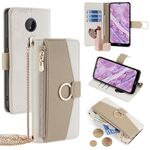 Custodia per cellulare in pelle con trama crossbody Litchi per Nokia C10 / C20 (bianca)