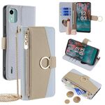 Custodia per telefono in pelle con trama crossbody Litchi per Nokia C12 (blu)