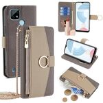 Custodia per telefono in pelle con trama crossbody Litchi per Nokia C21 (grigio)