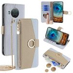 Custodia per cellulare in pelle con trama crossbody Litchi per Nokia X10 / X20 (blu)