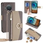 Custodia per telefono in pelle con trama crossbody Litchi per Nokia X10 / X20 (grigio)