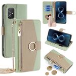Custodia per telefono in pelle con trama crossbody Litchi per Asus Zenfone 8 ZS590KS (verde)