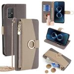 Custodia per telefono in pelle con trama crossbody Litchi per Asus Zenfone 8 ZS590KS (grigio)