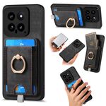 Per Xiaomi 14 Custodia per telefono in pelle con borsa magnetica retro divisibile (nera)