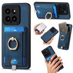 Per Xiaomi 14 Custodia per telefono in pelle con borsa magnetica retro divisibile (blu)