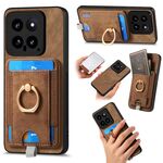 Per Xiaomi 14 Custodia per telefono in pelle con borsa magnetica retro divisibile (marrone)