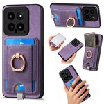 Per Xiaomi 14 Custodia per telefono in pelle con borsa magnetica retro divisibile (viola)
