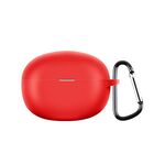 Custodia in silicone antiurto per auricolari wireless Realme Buds Air 5 con gancio (rosso)