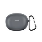 Custodia in silicone antiurto per auricolari wireless Realme Buds Air 5 con gancio (grigio)