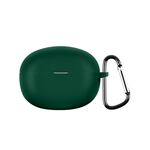 Custodia in silicone antiurto per auricolari wireless Realme Buds Air 5 con gancio (verde)