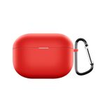 Custodia in silicone antiurto per auricolari wireless Realme Buds T300 con gancio (rosso)