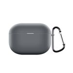 Custodia in silicone antiurto per auricolari wireless Realme Buds T300 con gancio (grigio)