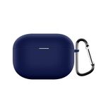 Custodia in silicone antiurto per auricolari wireless Realme Buds T300 con gancio (blu notte)