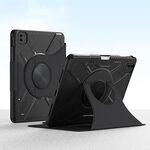 Custodia per tablet in pelle intelligente con rotazione a forma di X per iPad Pro 11 2022/2021/2020 (nero)