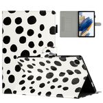 Custodia smart tablet in pelle con motivo a pois per Samsung Galaxy Tab A8 10.5 2021 X200 (bianco nero)