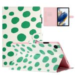 Custodia smart tablet in pelle con motivo a pois per Samsung Galaxy Tab A8 10.5 2021 X200 (punto bianco verde)