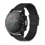 Cinturino universale per orologio in acciaio inossidabile a cinque sfere con fibbia a doppia pressione da 22 mm (nero)
