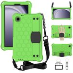 Per Samsung Galaxy Tab A9 8.7 X110/X115 Custodia per tablet PC ibrida EVA a nido d'ape con cinturino (verde + nero)
