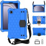 Per Samsung Galaxy Tab A9 8.7 X110/X115 Custodia per tablet PC ibrida EVA a nido d'ape con cinturino (blu + nero)